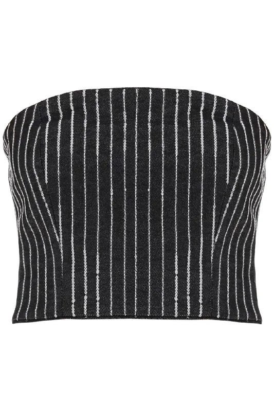 Women's Athleisure Apparel Rotate Women's Cropped Top With Sequined Stripes
