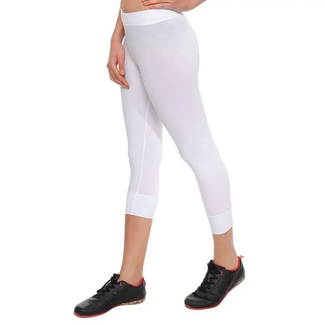 Women's Seasonal Clothing HiFlyers Women Yogawear Casual Capri White