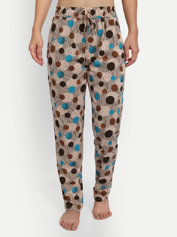 Classic Women's Clothing Styles HiFlyers Women Comfort Fit Polka Dot Print Cotton Pyjama