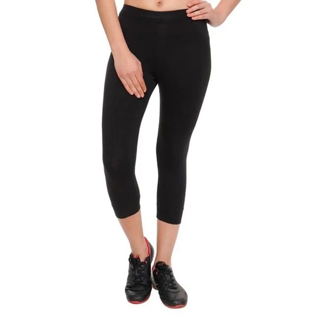 Women's Holiday Clothing HiFlyers Women Yogawear Casual Capri Black