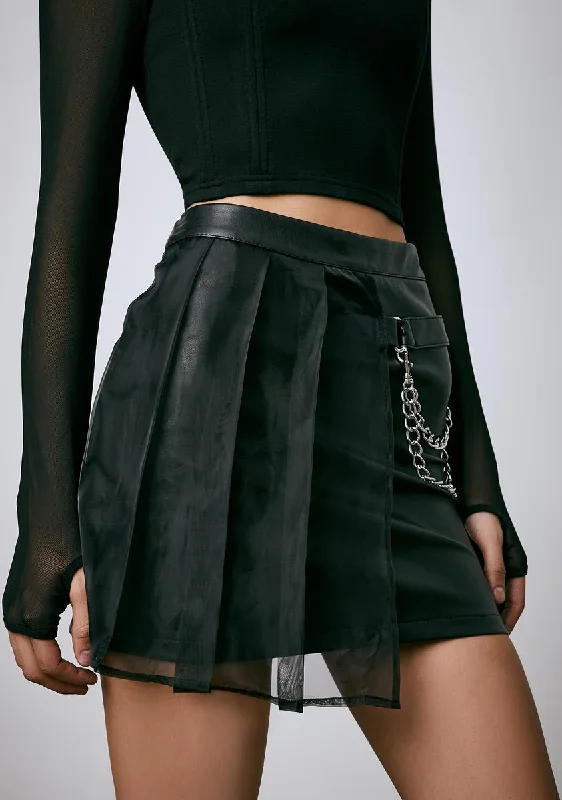 Stylish Women's Outerwear Apparel Hell's Blackout Pleated Skirt