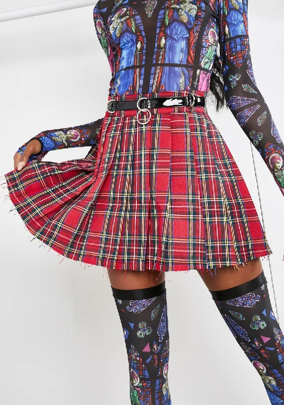 Women's Trendy Outfit Ruby Dress Code Plaid Skirt
