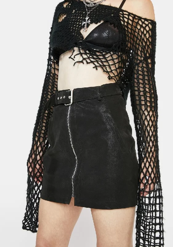 Women's Date Night Outfit Black Racquel Mini Skirt