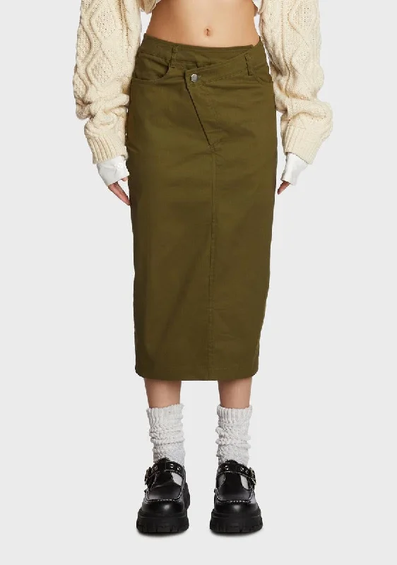 Women's Athletic Apparel Frenemy Lunch Midi Skirt - Olive