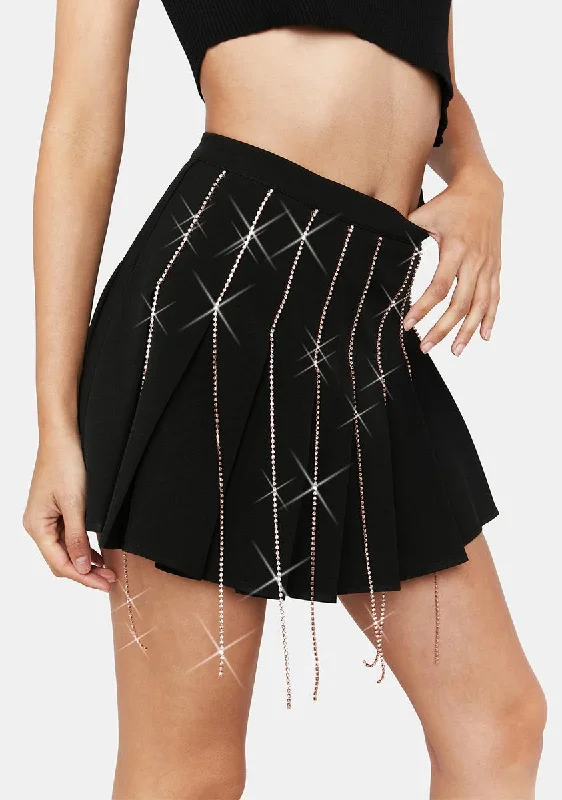 Women's Cozy Clothes Midnight Pieces Of Magic Rhinestone Mini Skirt