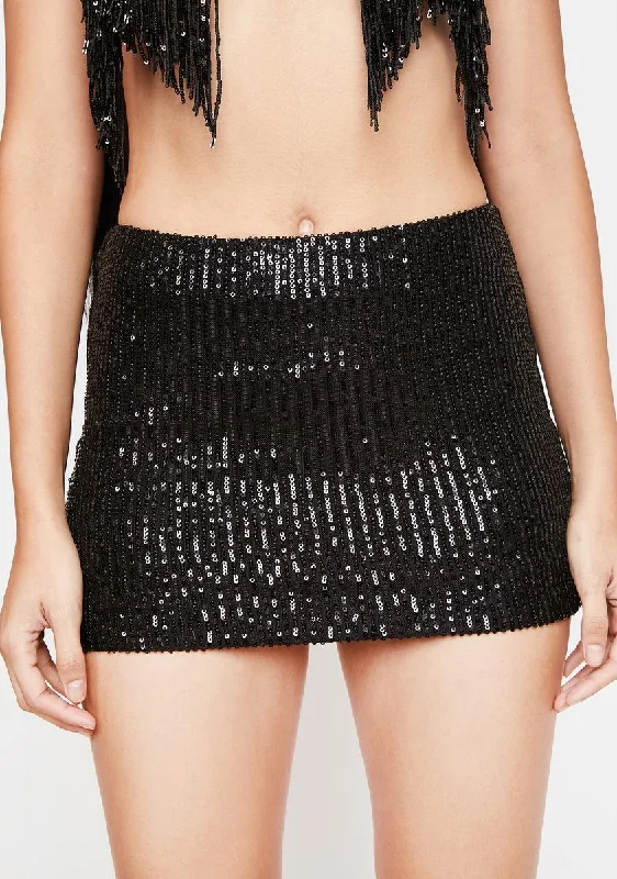 Women's Cozy Outfit For Lounging Slick Sparkle And Shine Sequin Skirt