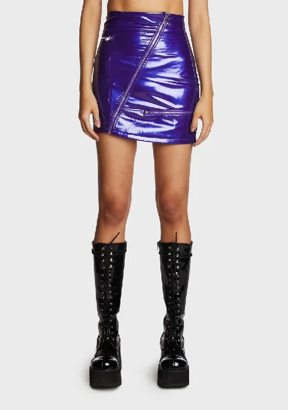 Women's Clothing With Trendy Designs Gem Digital Underground Vinyl Skirt