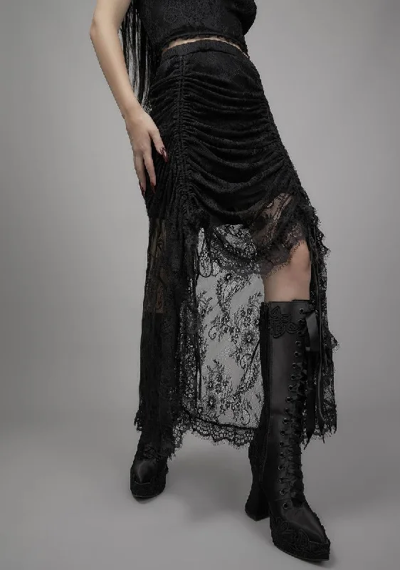 Chic Women's Garments Grave Importance Lace Midi Skirt