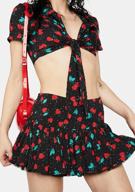 Women's Active Clothing Cherry Good Day Pleated Skirt
