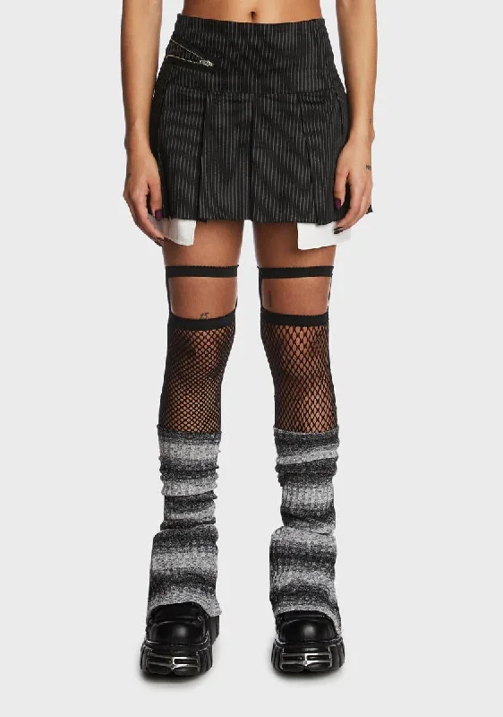Women's Trendy Casual Clothes Judy Pinstripe Pleated Mini Skirt