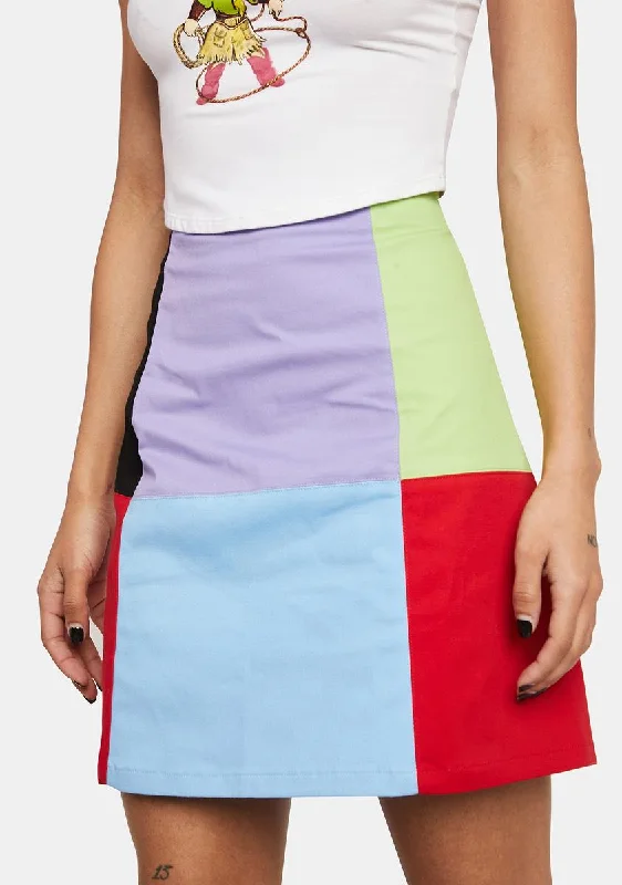 Women's Outfit For The Office 80s Colorblock Skirt