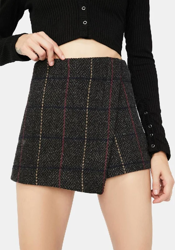 Women's Everyday Apparel Library Date Plaid Skort