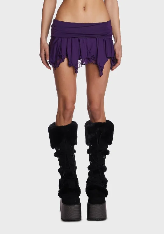 Affordable Women's Clothing Tales Of Fantasy Mini Skirt - Purple