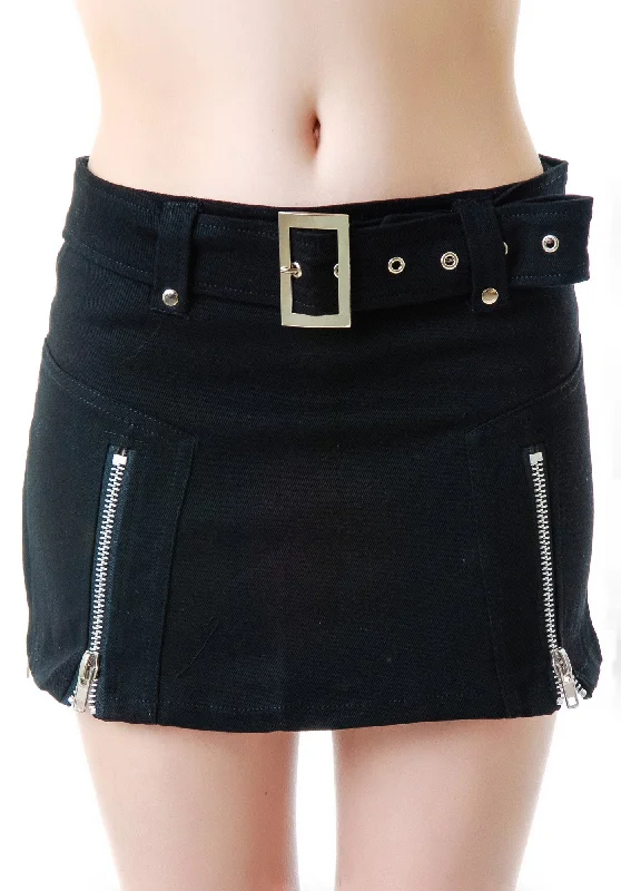 Women's Occasion Wear Clothes Daemona's Zipper Mini Skirt