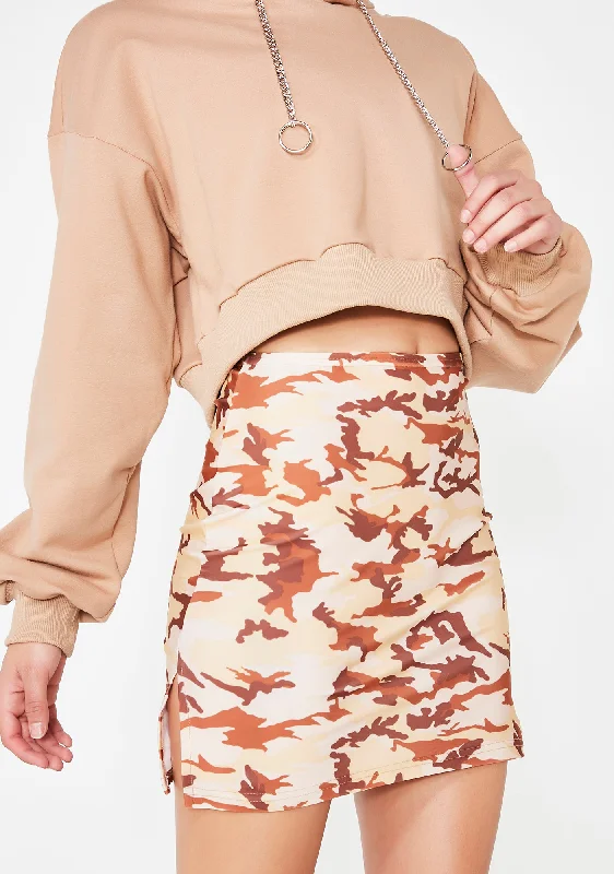 Casual Apparel For Women Sand Camo Mini Skirt