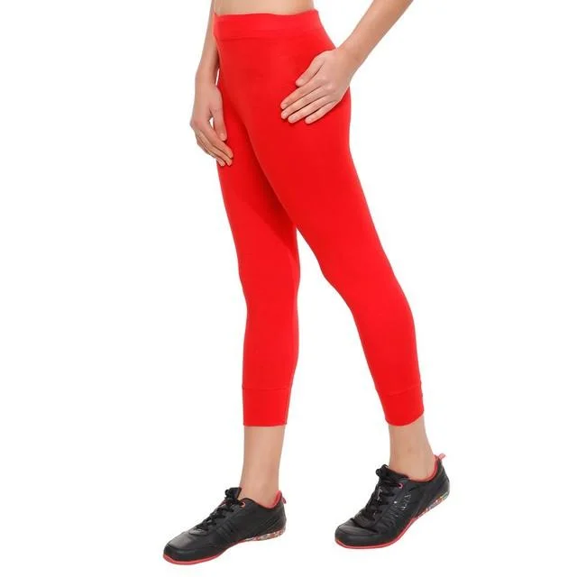 Sustainable Women's Clothing HiFlyers Women Yogawear Casual Capri Red