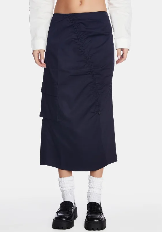 Women's Floral Print Outfit Navy Enore Midi Cargo Skirt