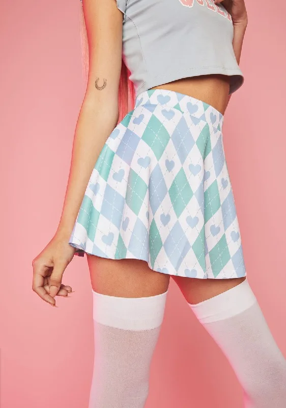 Women's Clothes And Garments Playing Doubles Argyle Mini Skirt