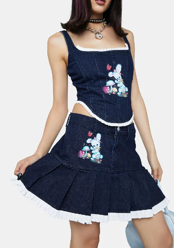 Women's Seasonal Clothing Bunny Fantasy Denim Skirt