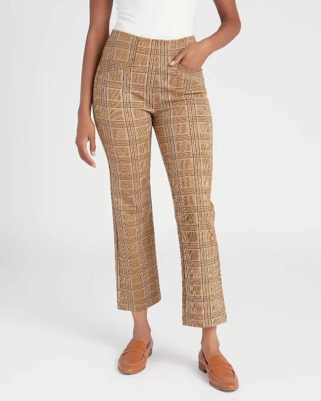 Women's Vacation Garments Stella Plaid Kick Flare Trousers