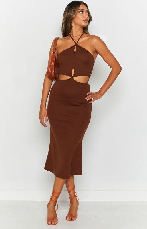 Women's Outfit Quanah Cut Out Midi Dress Brown