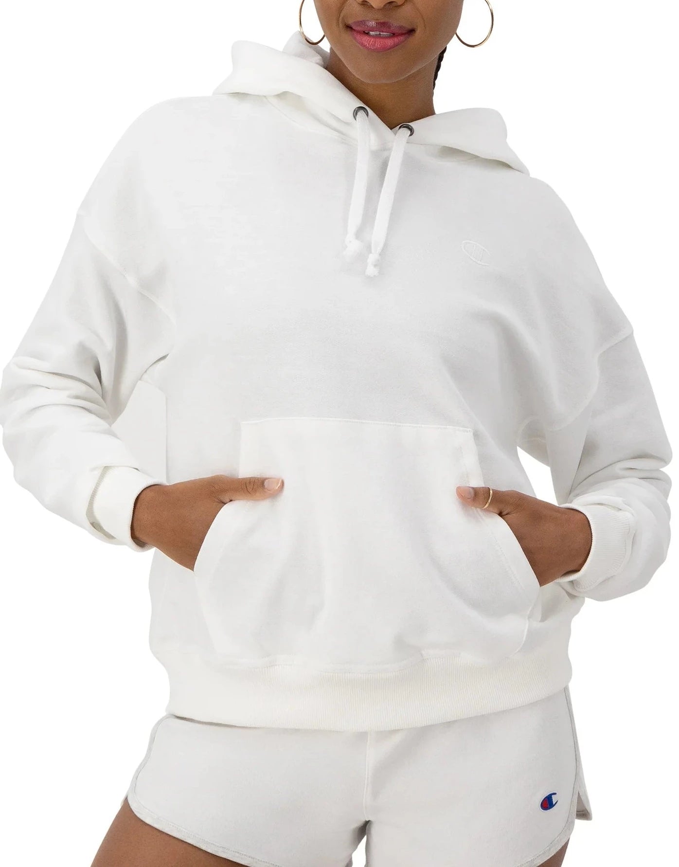 Women's Outfit For The Office Women's Embroidered C Logo Powerblend Fleece Relaxed Hoodie