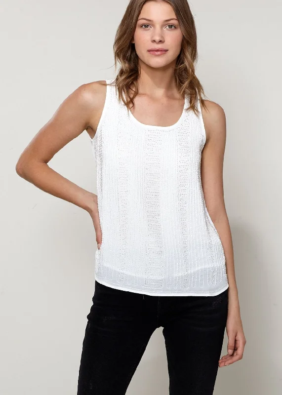 Women's Classic Outfit Embellished Accent Sleeveless Top