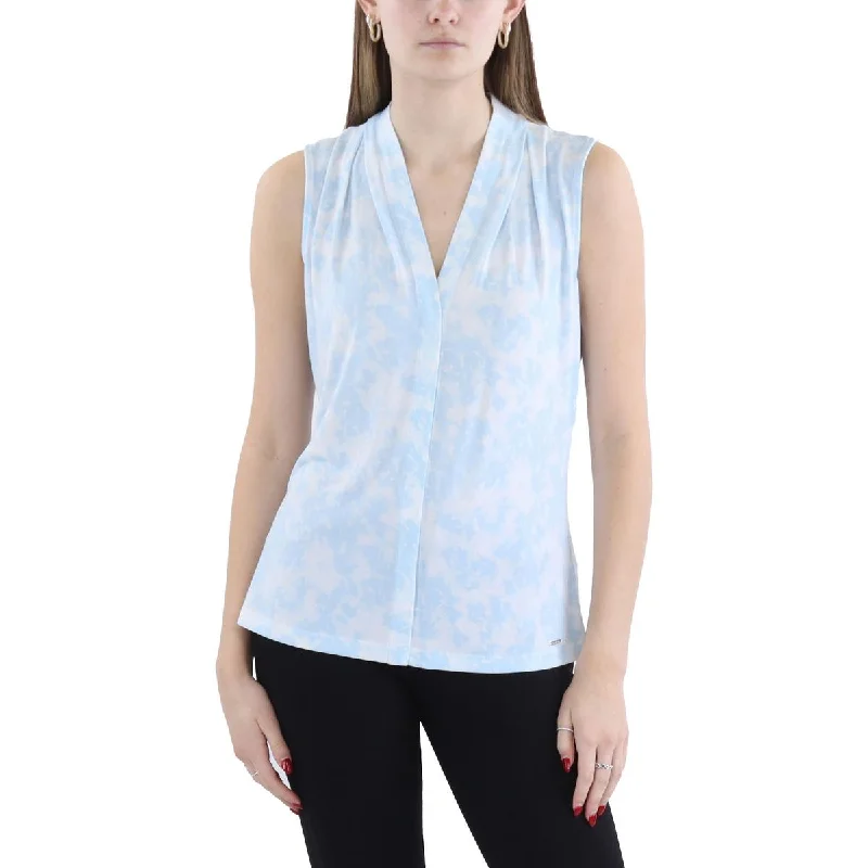 Women's Vacation Attire Womens V Neck Sleeveless Shell
