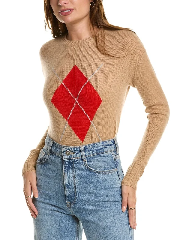 Women's Chic Apparel Kier+J Crewneck Argyle Cashmere Sweater