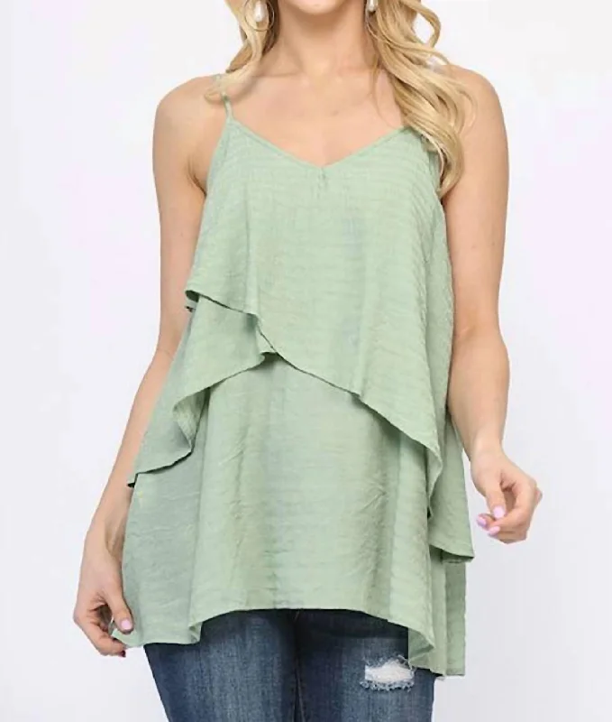 Luxury Women's Clothes Layer By Layer Tank In Dusty Mint