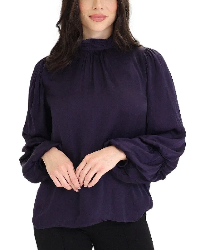 Women's Plus-Size Apparel Blouse w/ Tiered Sleeves