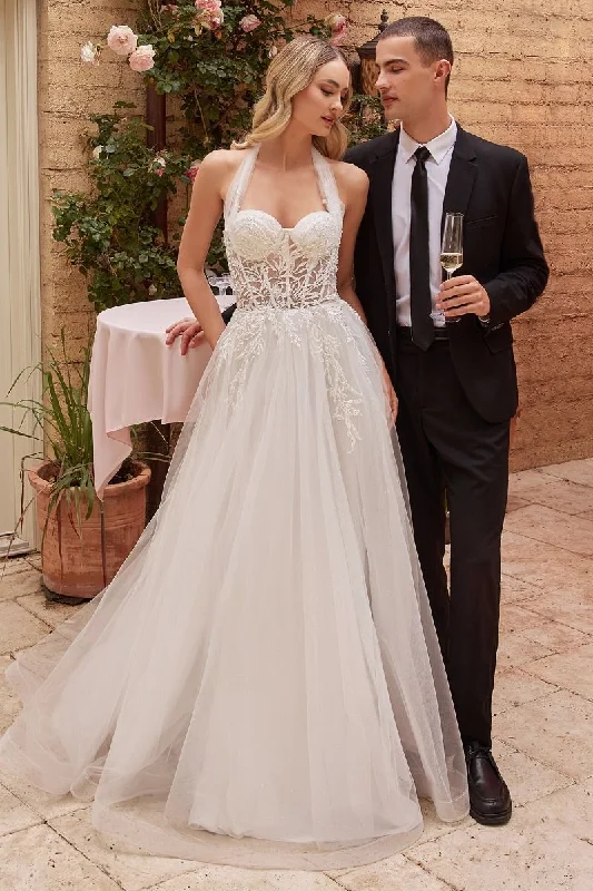 Women's High-Fashion Attire Cinderella Divine CD827W Long A Line Wedding Dress
