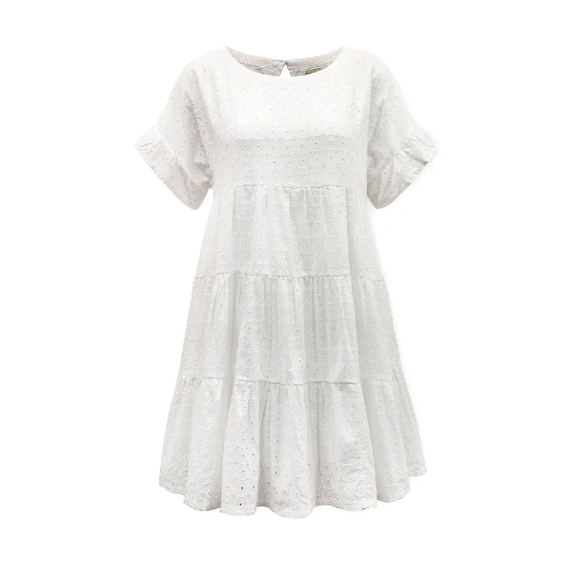 Casual Chic Clothing For Women Organic Tiered Eyelet Dress