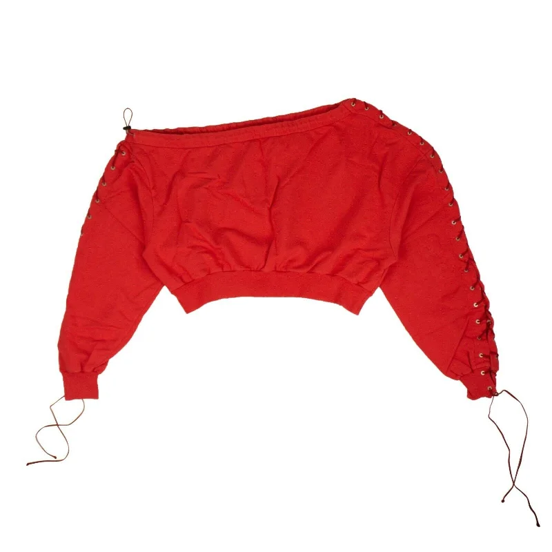 Women's Work Outfit For The Office Unravel Project Off The Shoulder Sweatshirt - Red