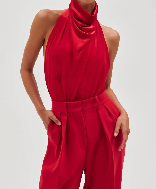 Women's Chic Outerwear Garments River Bodysuit In Cherry