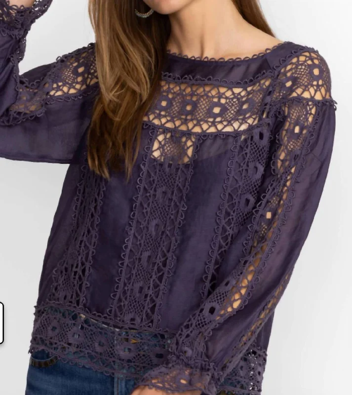 Charming Women's Clothes For Special Events Danilia Lace Blouse In Purple