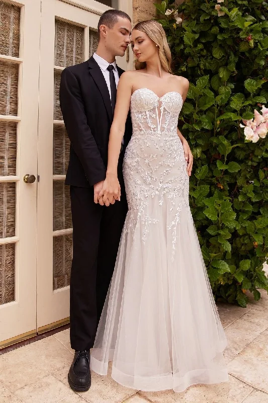 Women's Weekend Outfit Cinderella Divine CB126W Long Mermaid Wedding Dress