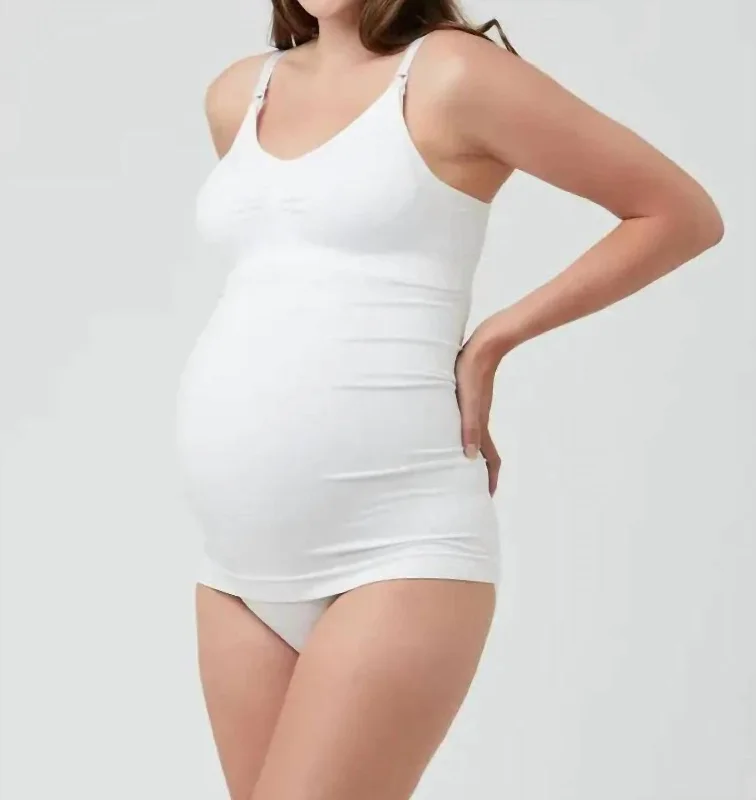 Affordable Luxury Women's Garments Seamless Nursing Tank In White