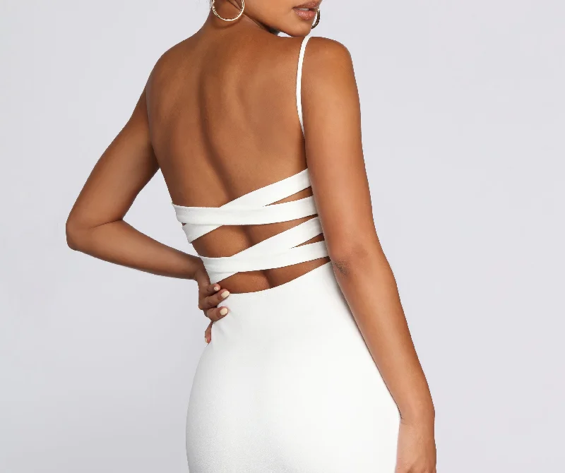 Women's Cozy Winter Attire Strappy Styles Midi Dress