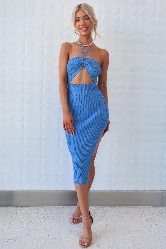 Women's Romantic Outfit Malibu Midi Dress - Blue