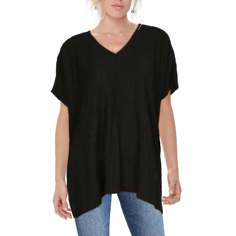 Women's Resort Attire Womens V Neck Cap Sleeve Blouse