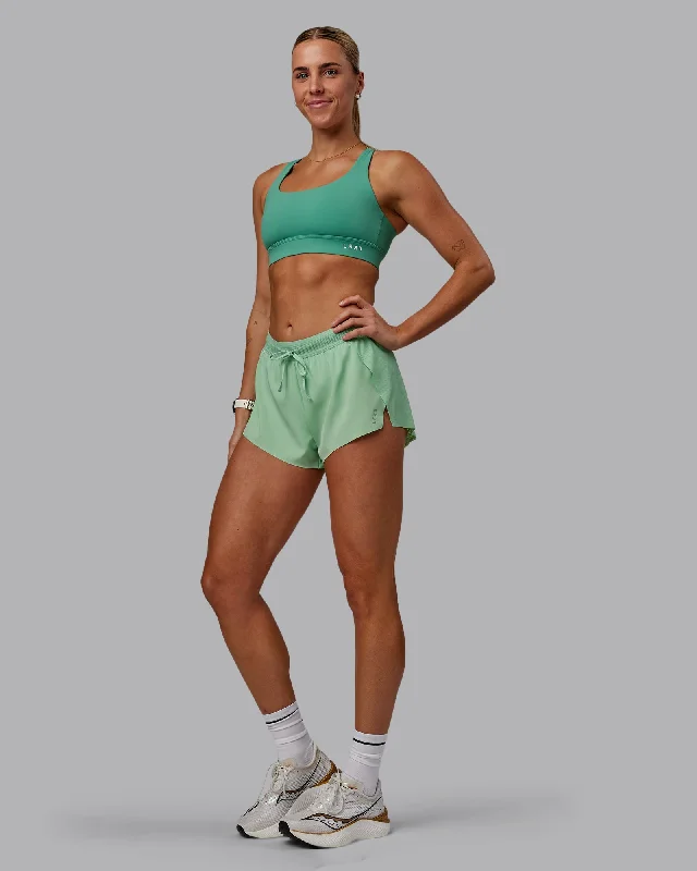 Women's Holiday Outfit Race Day Sports Bra - Mystic Green