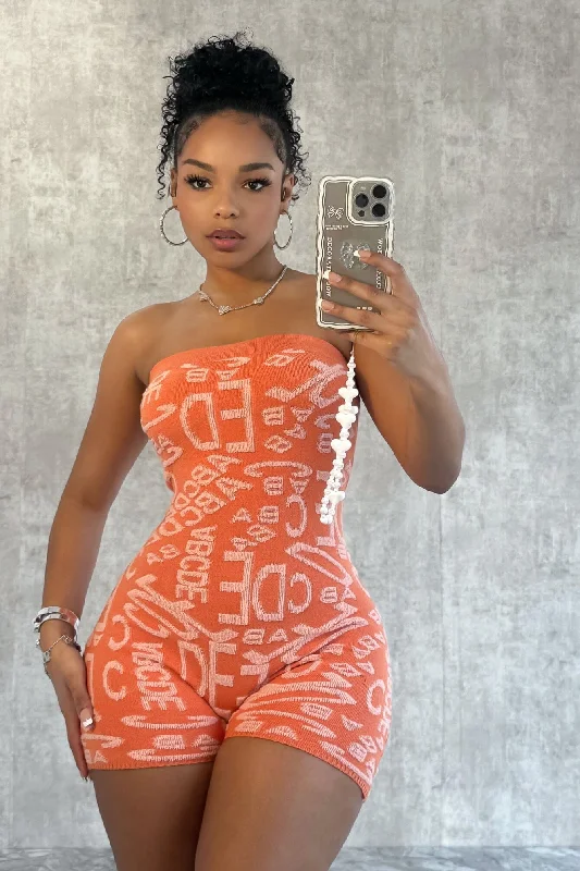 Chic Clothing For Women Meet Me At Noon Knit Patterned Tube Romper