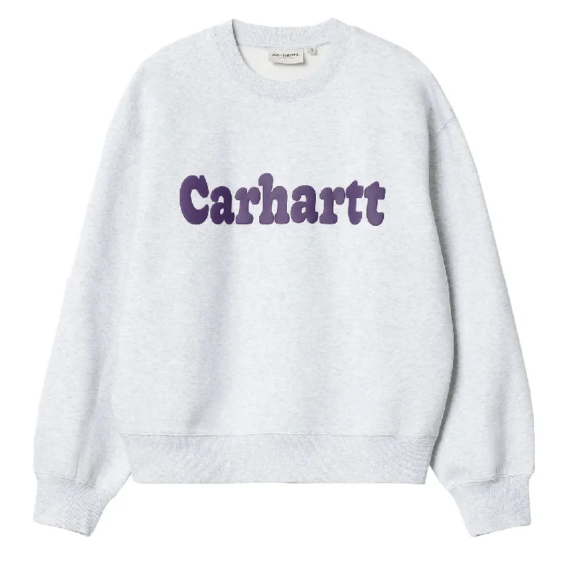 Women's Clothing And Garments Sets Carhartt WIP Womens Bubbles Sweatshirt Grey Heather / Cassis