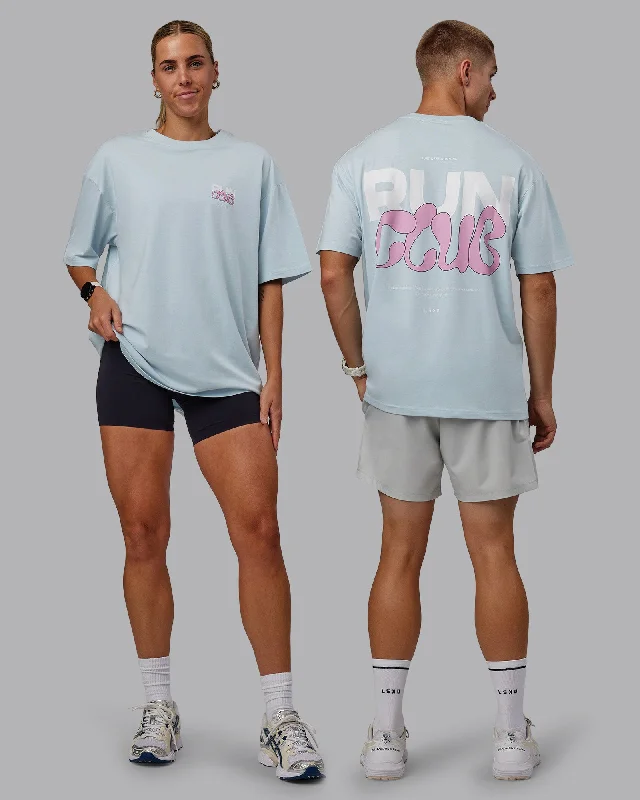 Comfortable Women's Clothing Unisex Gone Running FLXCotton Tee Oversize - Skyride-Bubblegum