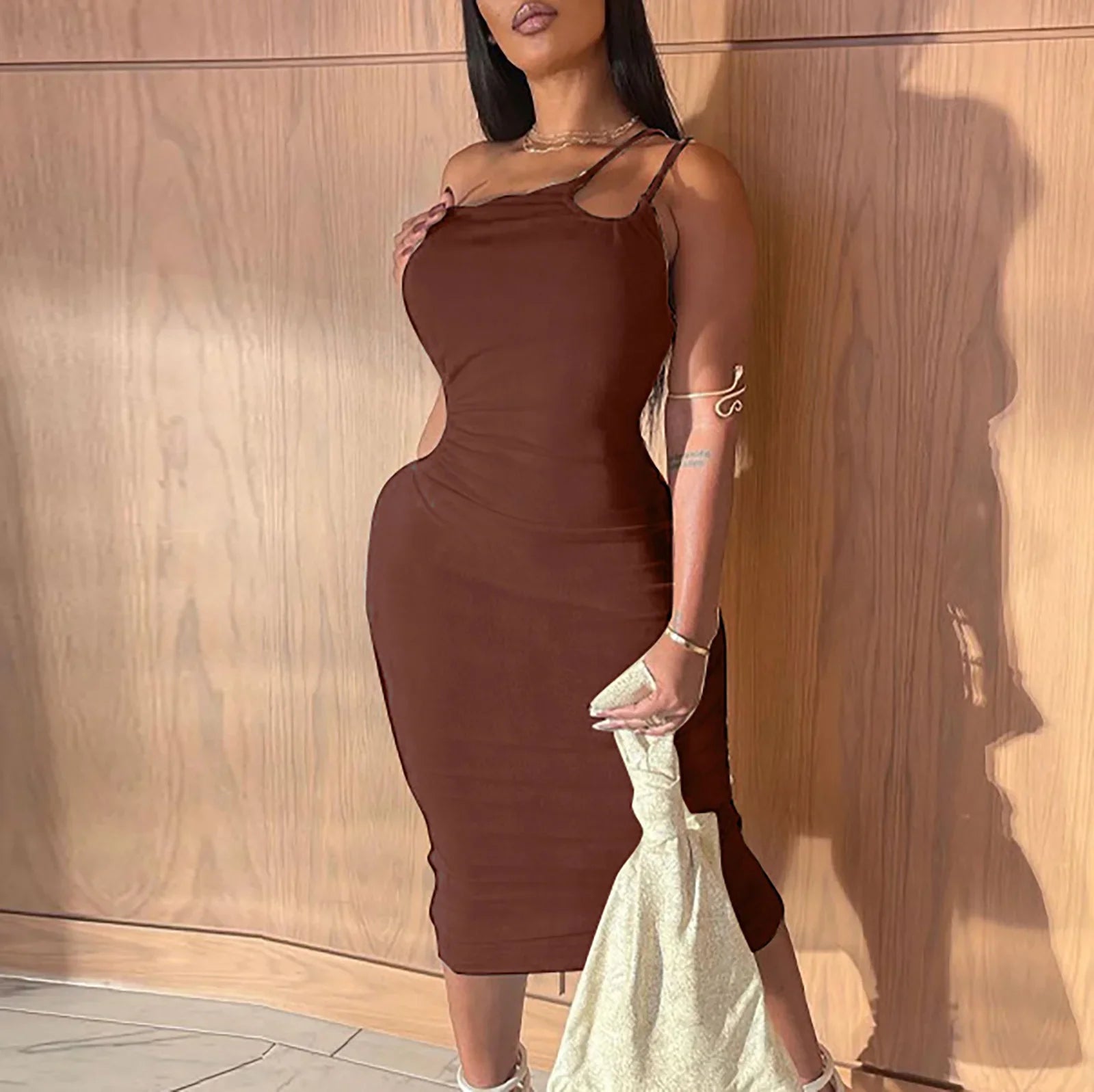 Chic Women's Outfit 2024 New Summer Autumn Women White Black Strap Bodycon Sexy Streetwear Party Club Elegant Fashion Clothes Midi Dress Chic Women's Outfit 2024 New Summer Autumn Women White Black Strap Bodycon Sexy Streetwear Party Club Elegant Fashion Clothes Midi Dress