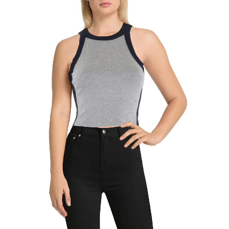 Women's Plus-Size Attire Womens Ribbed Pull On Tank Top