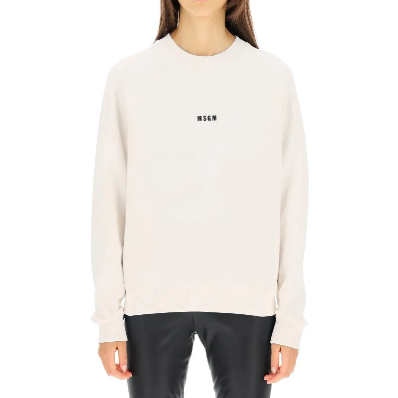 Women's Comfortable Lounge Outfit Women's Micrologo Print Sweatshirt Off White