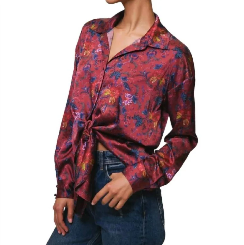 Women's Holiday Attire Robbie Blouse In Brown Retro