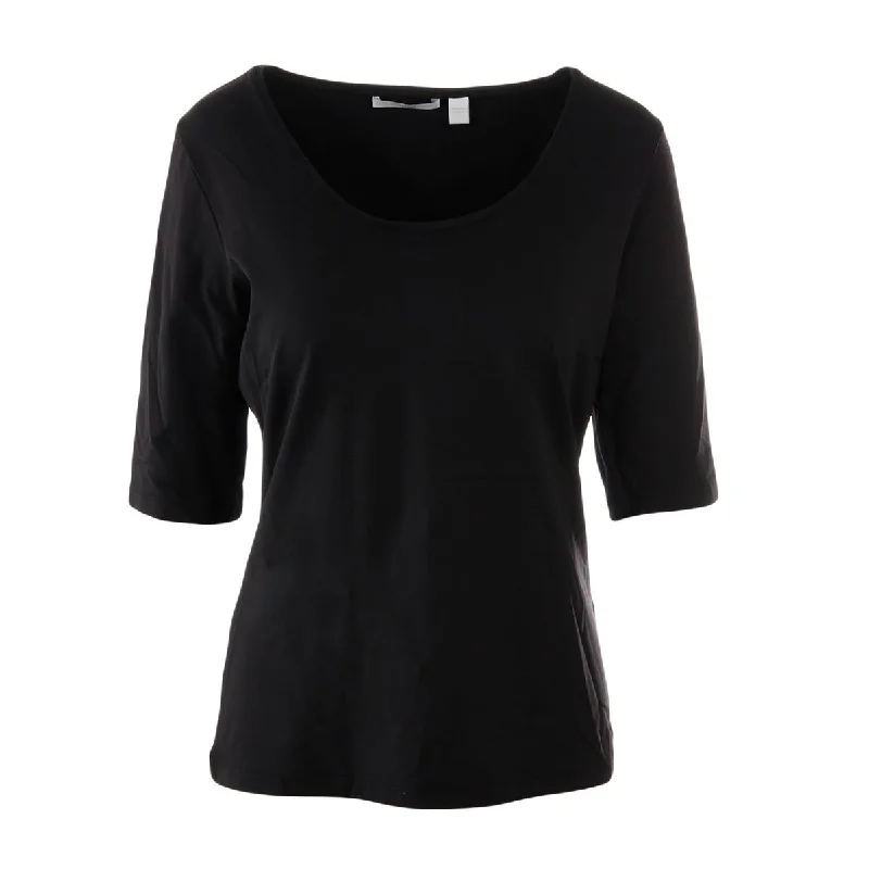 Women's Garments Womens Matte Jersey Elbow Sleeves Pullover Top